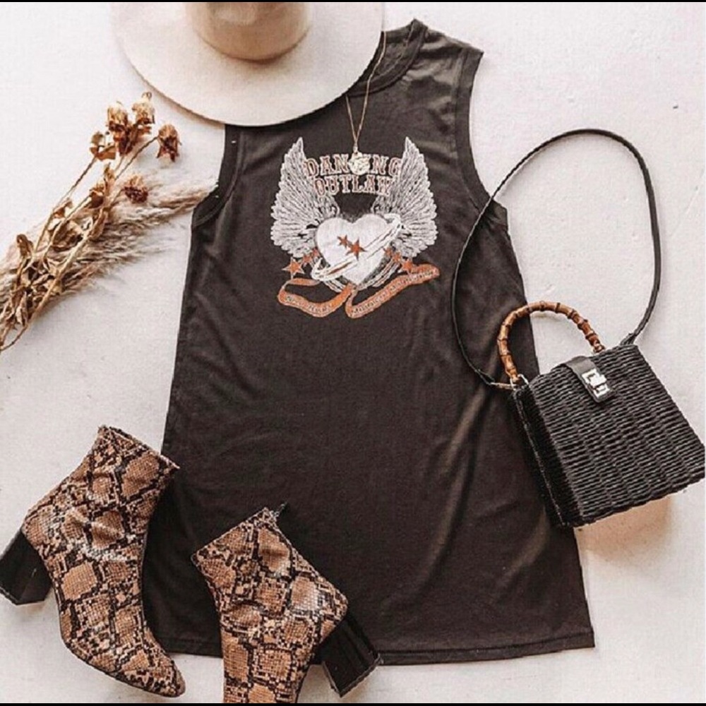 Boho Gypsy Festival Vintage TShirt Tunic/Dress - Picture 1 of 7